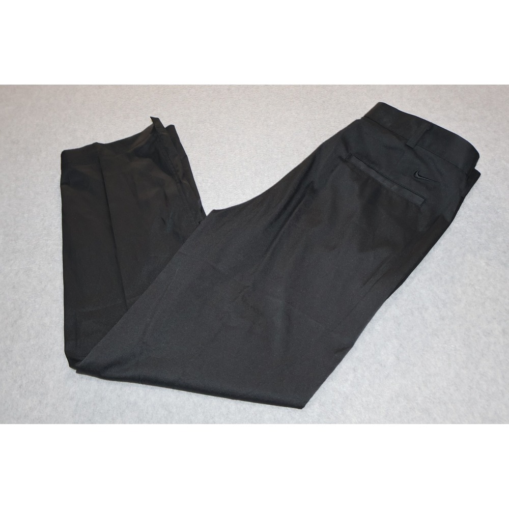 Nike Golf Pants Mens 34x30 Black Dri-FIT Flat Front Performance Polyester
